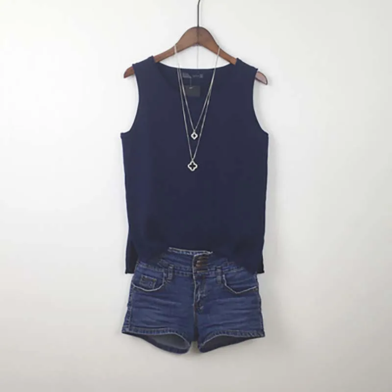 

New summer women loose sleeveless ladies T shirt cotton plus size ladies camisole short Slim summer vest women clothes 2019