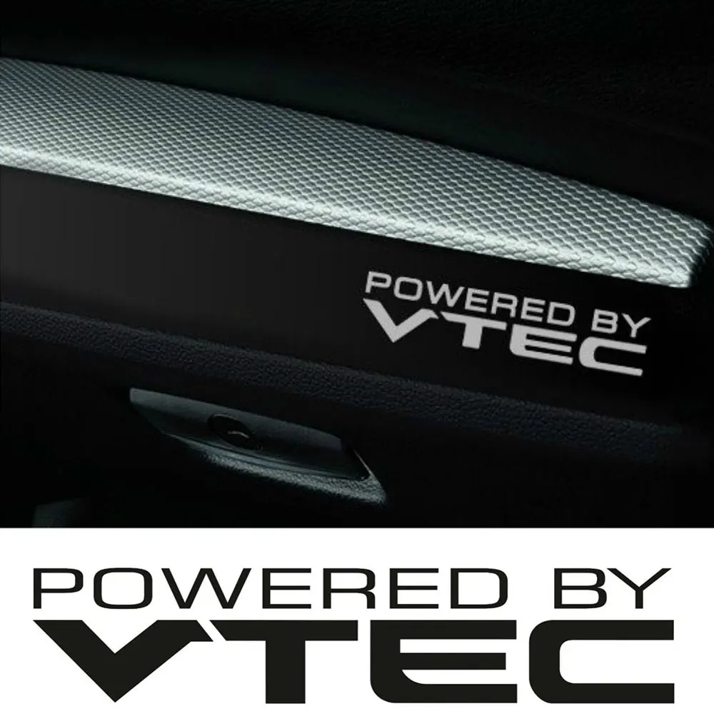 

2pcs for Honda VTEC Powered by Dashboard Car Decals Logo Graphics Civic for Accord TYPE R x-001