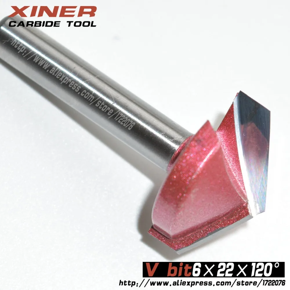 

6mm*22mm*120degree,Freeshipping,CNC Solid Carbide Milling Cutter,3D V bit,woodworking tool,MDF,PVC,acrylic,Chamfering cutter