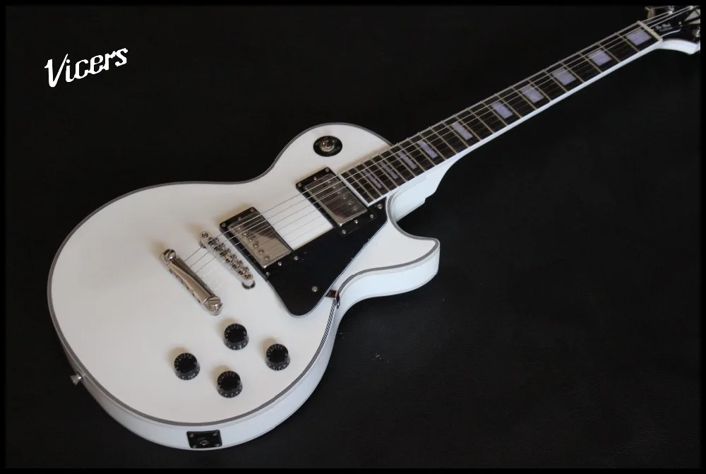 

HOT Chinese factory OEM white Electric Guitar , High sound quality, ebony fingerboard and frets end binding guitar