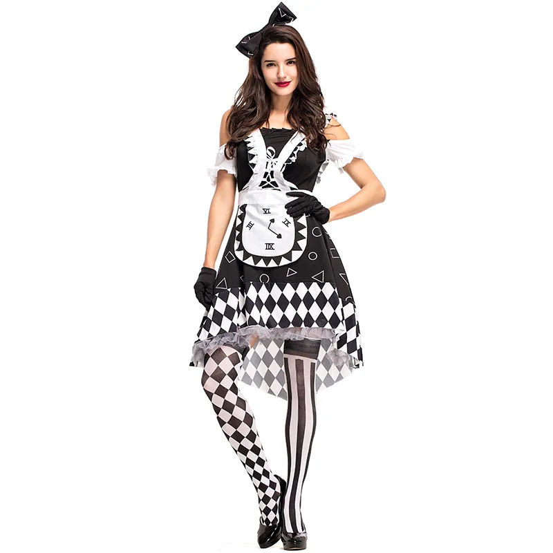 Новые костюмы на Хэллоуин для Для женщин сексуальные Алиса в стране чудес Маниакальная костюм безумного Шляпника Хэллоуин косплей фантазии платье наряд