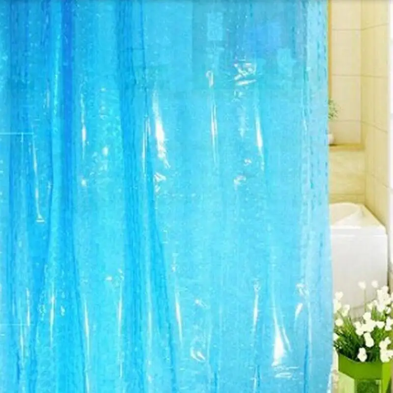 Пластиковые EVA 3D занавески для душа, прозрачные зеленые синие занавески для ванной, роскошные занавески для ванной, водонепроницаемые занавески, Товары для ванной - Цвет: 180X180cm blue