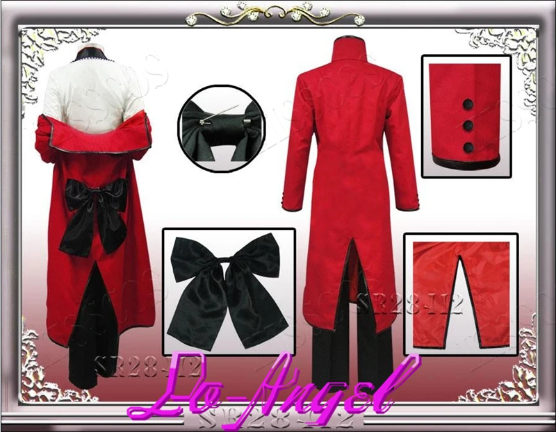 Black Butler 2 Grell Sutcliff Kuroshitsuji Red Death Cosplay Halloween Party Costume Customized Size