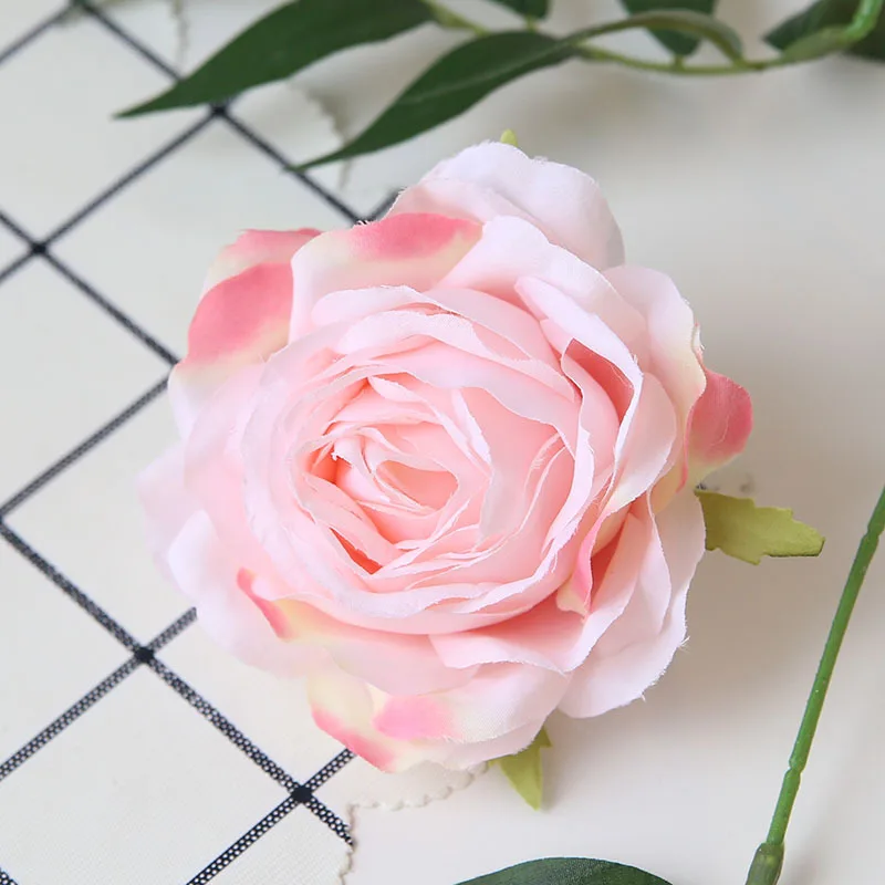 7 шт 9 см Высококачественный искусственный цветок Роза Цветок голова искусственный цветок для свадьбы праздничное украшение дома ручной работы DIY цветок стена