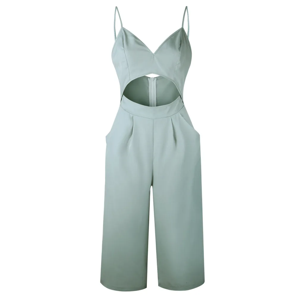 Women Strapless Jumpsuits Backless Summer Casual Spaghetti Strap Off Shoulder Solid Hole Rompers Female Straight Overalls Women Strapless Jumpsuits Backless Summer Casual Spaghetti Strap Off Shoulder Solid Hole Rompers Female Straight Overalls