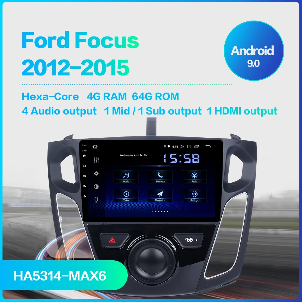Top Dasaita 9" IPS Touch Screen 1 din Car Radio Android 9.0 for Ford Focus 2012 2013 2014 2015 GPS Navigation HDMI 1024*600 64GB ROM 1 Top Dasaita 9" IPS Touch Screen 1 din Car Radio Android 9.0 for Ford Focus 2012 2013 2014 2015 GPS Navigation HDMI 1024*600 64GB ROM 1