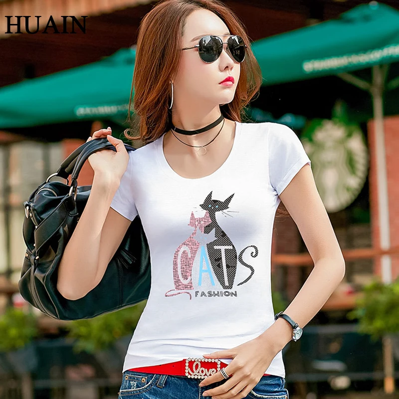 

Summer Women T Shirt 2019 New Korean Style Fashion Short Sleeve White Tshirt Female Fitness Femme Tops Cartoon Women Clothing