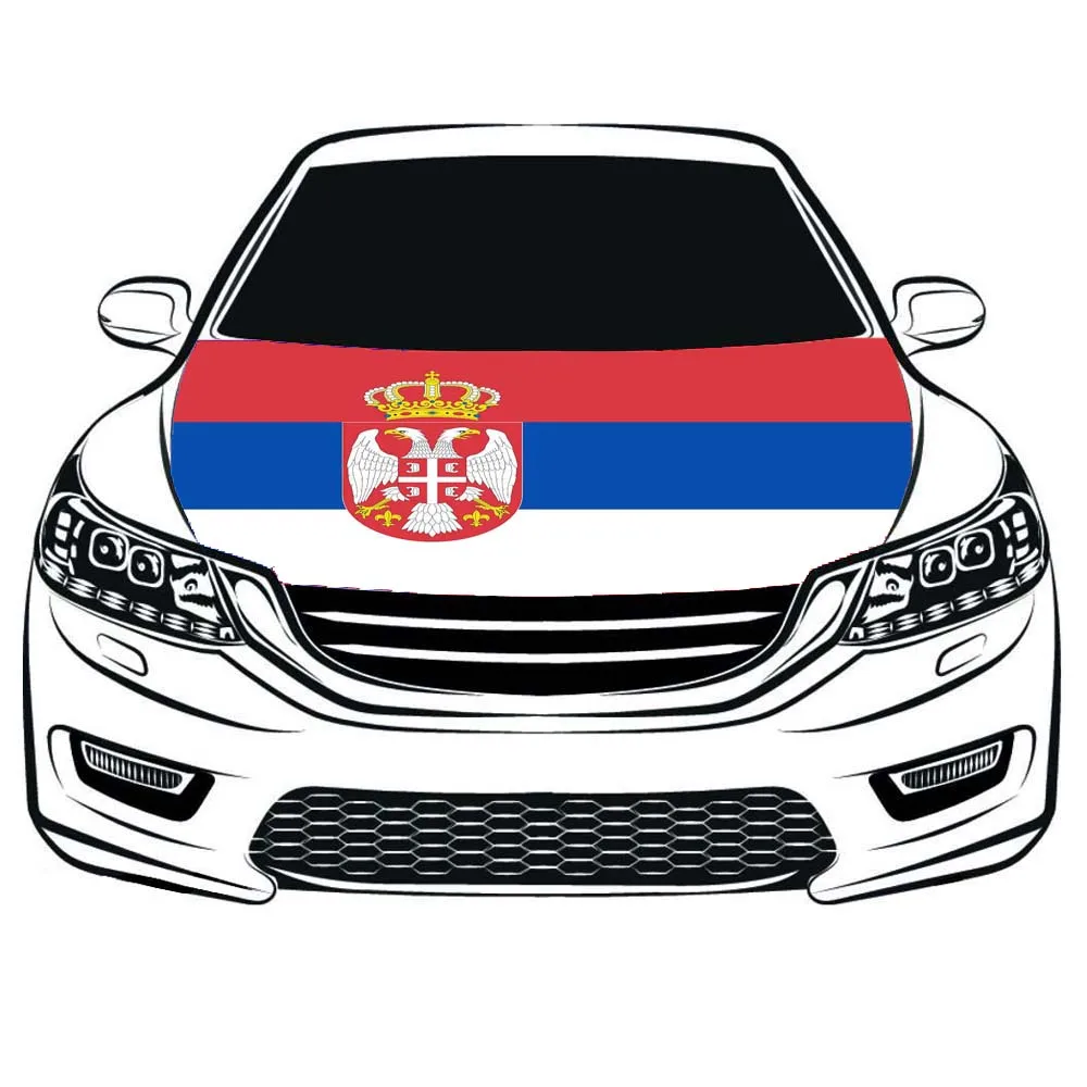 Республика Сербия крышка капота накладка на капот автомобиля флаг 100% спандекс
