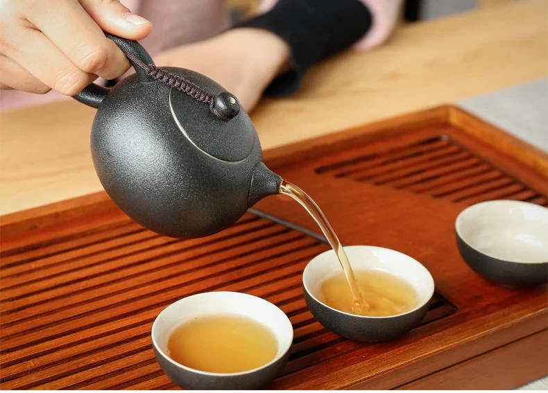 Brown slatted pesado bambu chinês gongfu chá