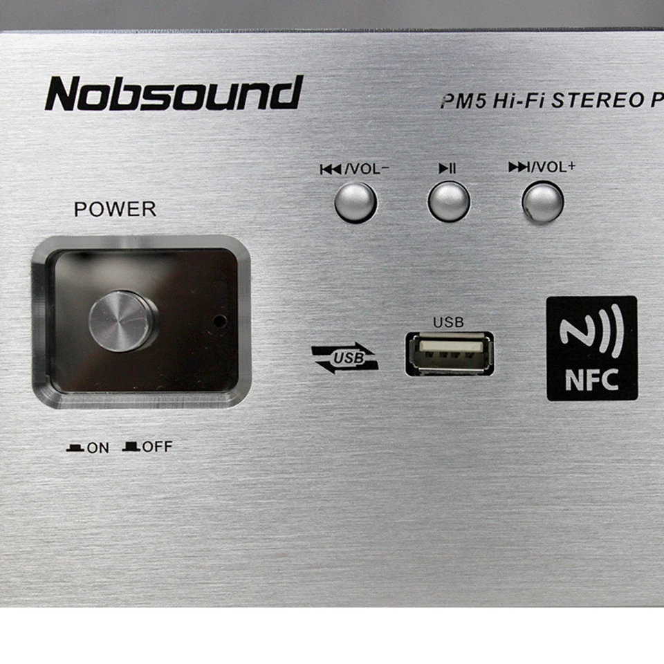 Nobsound PM5 Hi-Fi стерео усилитель мощности NFC Беспроводной Bluetooth Усилитель Поддержка USB CD DVD 80 Вт + Вт 80 Вт Мощность черный/серебристый