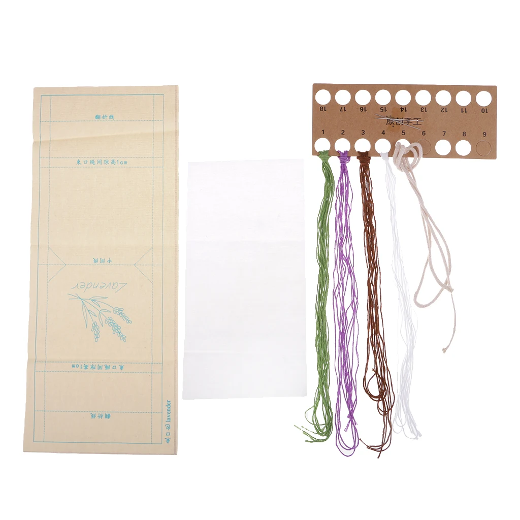 DIY Embroidery Cross Stitch Kit Pouch Canvas Drawstring Bag Handmade Needlework