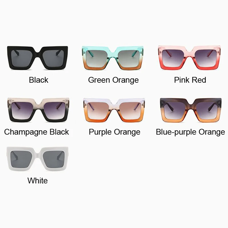 Женские солнцезащитные очки больших размеров, фирменный дизайн, крутые Черные Квадратные Солнцезащитные очки для женщин, модные очки с большой оправой, женские очки UV400