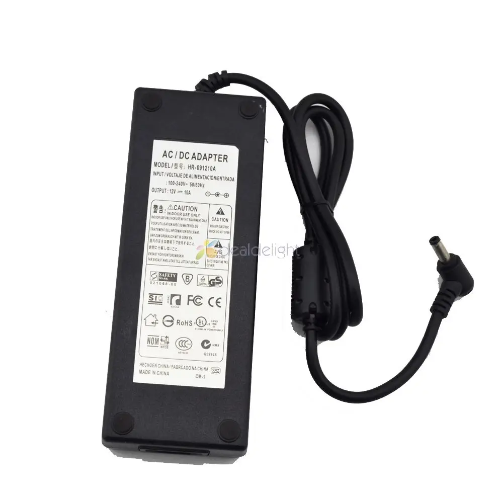 AC100-240V to DC12V 10A 120W адаптер питания зарядное устройство источник для светодиодных