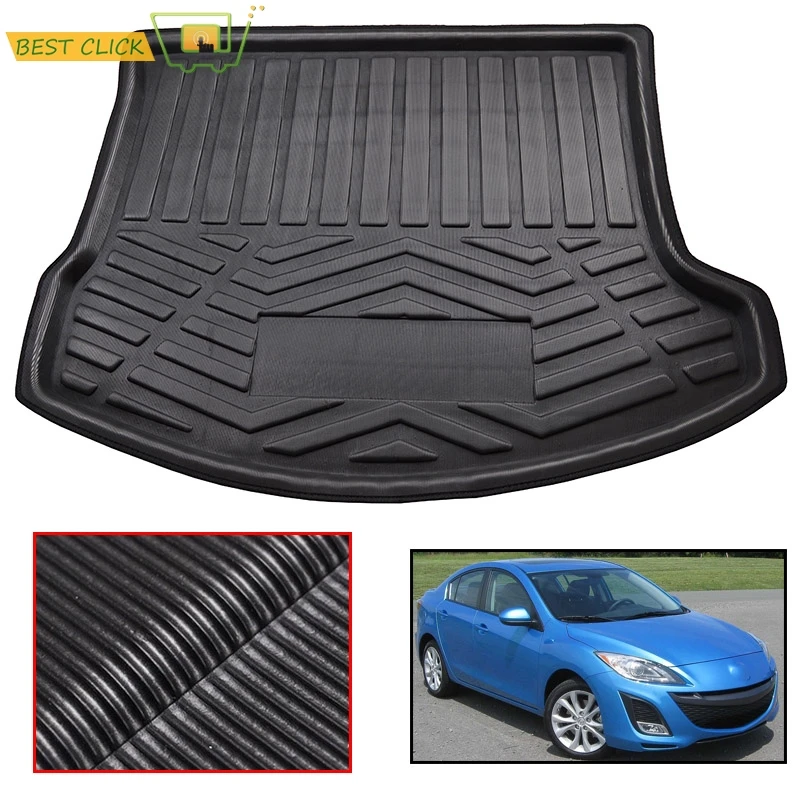 

Fit For Mazda 3 M3 Sedan BL SP25 2009 2010 2011 2012 2013 Rear Trunk Liner Boot Mat Cargo Floor Tray Carpet Mud Kick Protector