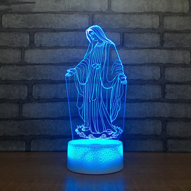 Blessed Virgin Mary, 7 цветов, светодиодные ночники для детей, сенсорные светодиодные Usb настольные лампы, лампа для сна, ночник, Прямая поставка