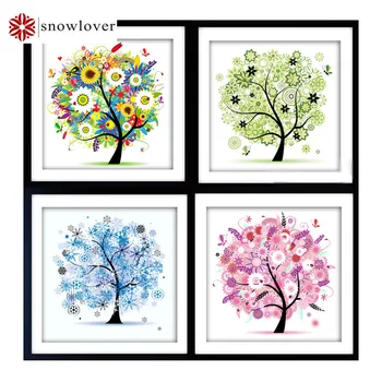 

Snowlover,5D,Partial,DIY Diamond Embroidery,Round,Diamond Painting,Cross Stitch,3D,Diamond,Mosaic,Needlework,Crafts,four seasons