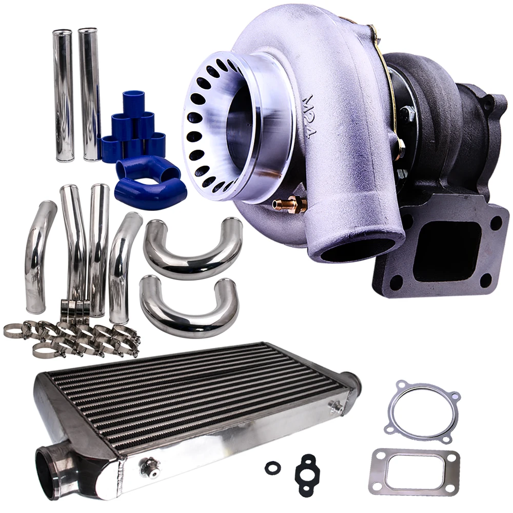 

Universal Turbocharger GT35 GT3582 Turbo + 2.5" 64mm Intercooler Pipe Kit + 600x300x76 Intercooler