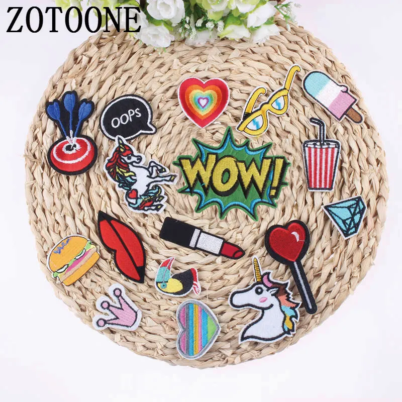 

15Pcs Mixed Cheap Embroidered Cartoon Patches For Clothes Stickers Iron On Applique Unicorn Patch Badge For Clothing Accessories