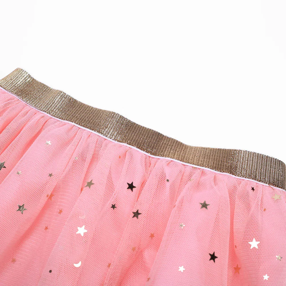 Модные вечерние балетные юбки-пачки принцессы со звездами и блестками для маленьких девочек; милые кружевные юбки-пачки с блестками; шифоновые юбки для детей