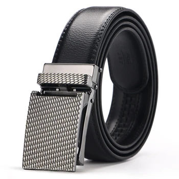 

[BATOORAP] Fashion Mens Luxury Automatic Buckle Belts black Solid Strap Male Genuine Leather Cinturones Hombre Casual Waistband