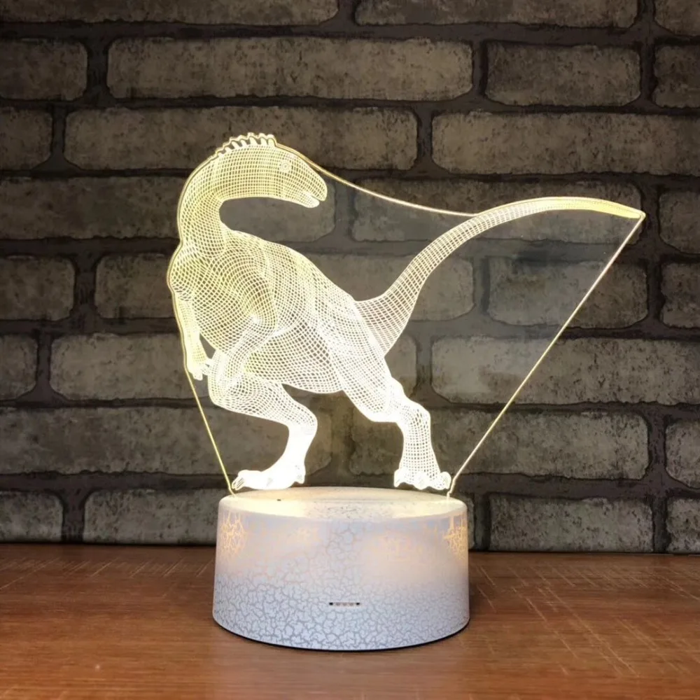 Подарок Raptor тираннозавр рекс динозавр 3D ночной Светильник настольная лампа 7