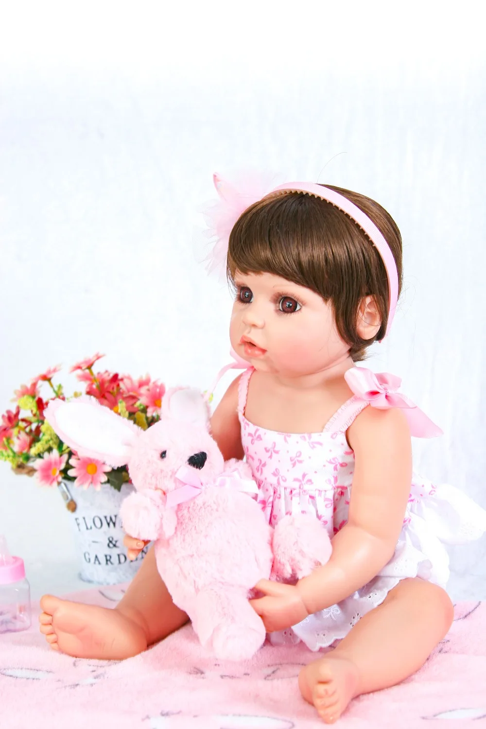 55 см полный корпус силикона Reborn Baby Doll игрушки Реалистичные Baby-Reborn принцесса детские куклы на день рождения Рождественский подарок девочки Brinquedos