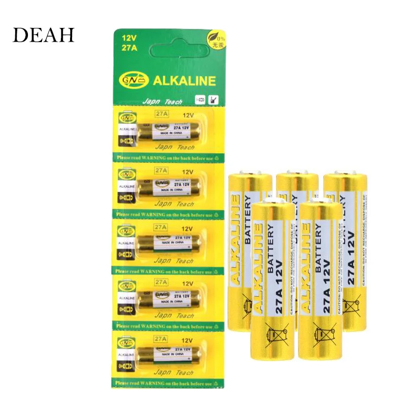 

5pcs 12V 27A Alkaine Batteries G27A MN27 MS27 GP27A A27 L828 V27GA ALK27A A27BP K27A VR27 R27A For Doorbell alarm remote control