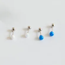 S925 стерлингового серебра серьги Модные австралийским опалом Сережка-гвоздик в форме шурупа слуховая косточка ногтей Дикая девушка серебряные ювелирные изделия