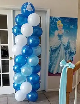 

70PCS White Dark Blue Light Blue and Gold Confetti Balloons Arch, Ocean Theme Baby Shower Party Decorations 12" Lat