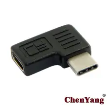 Chenyang-кабель 90 градусов правый и левый Угловой USB 3,1 type-C штекер Женский адаптер-удлинитель для ноутбука и планшета и мобильного телефона