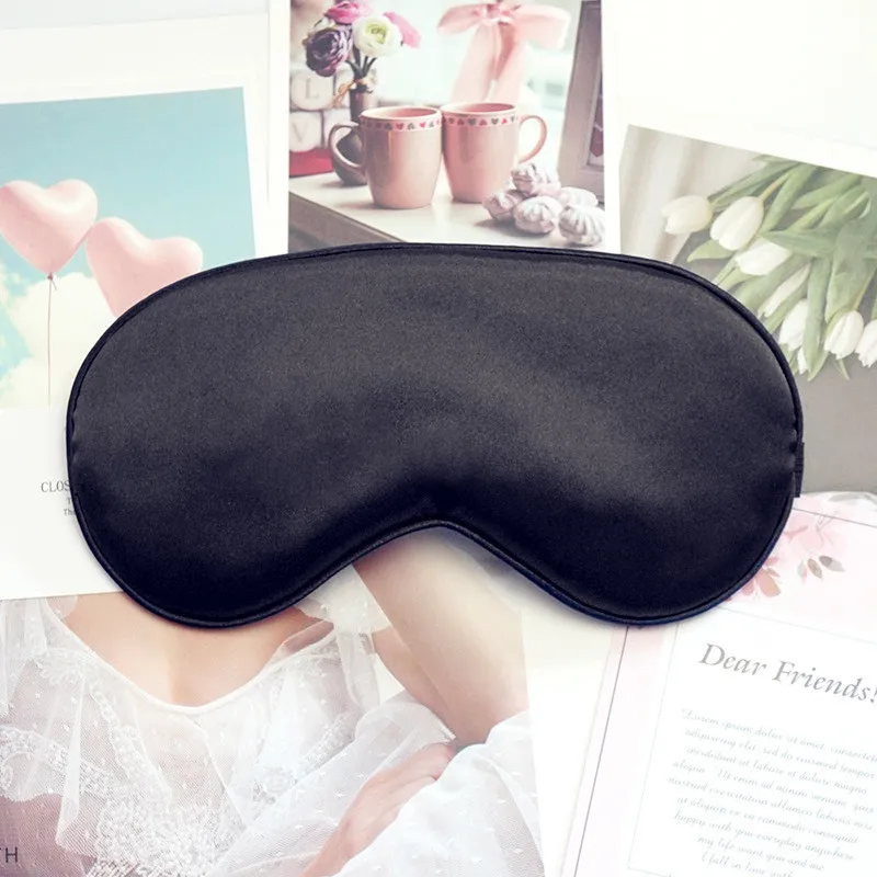 Faux Silk Eyeshade Sleeping Eye Mask Cover Eyepatch Blindfold Solid Portable New Sleep Masks