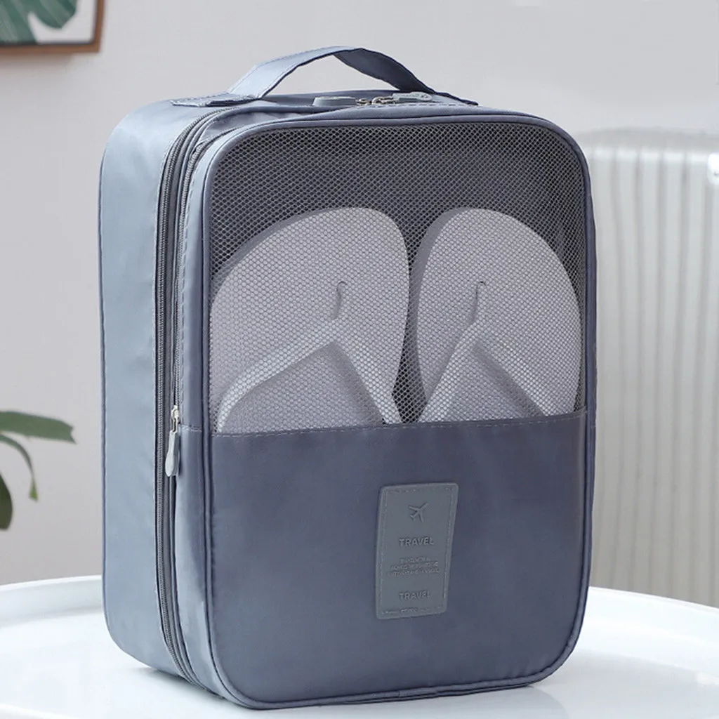 

Twill Oxford Cloth Shoes Travel Storage Bags Three-layer Waterproof Shoe Bag Organize Storage Zip Lock Bag bolsa zapatos viaje