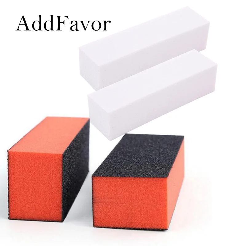

Addfavor 4pcs/lot Nail File Sanding Sponge Buffer Block UV Gel Nail Polish Files DIY Manicure Pedicure Tools White Black