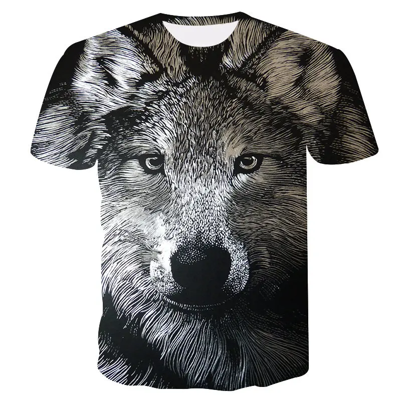 

New Wolf 3D Print Animal Cool Funny T-Shirt Men Short Sleeve Summer Tops T Shirt Tshirt Male Fashion T-shirt Male dropshipping