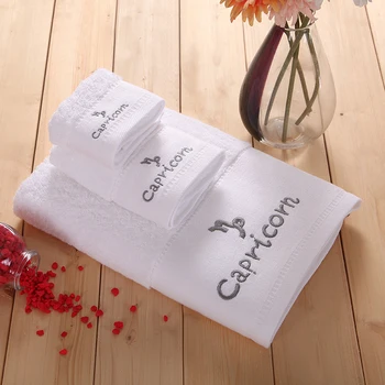 

AHSNME super soft and thick astrology theme Capricorn 100% cotton towel 70x140cm and towels 35x75cm and handkerchief 35x35cm