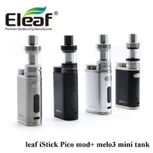 Оригинальный eleaf istick Пико комплект с пико 75 Вт TC поле mod электронная сигарета Melo 3 мини-танк проекты устранимые VAPE полную комплект