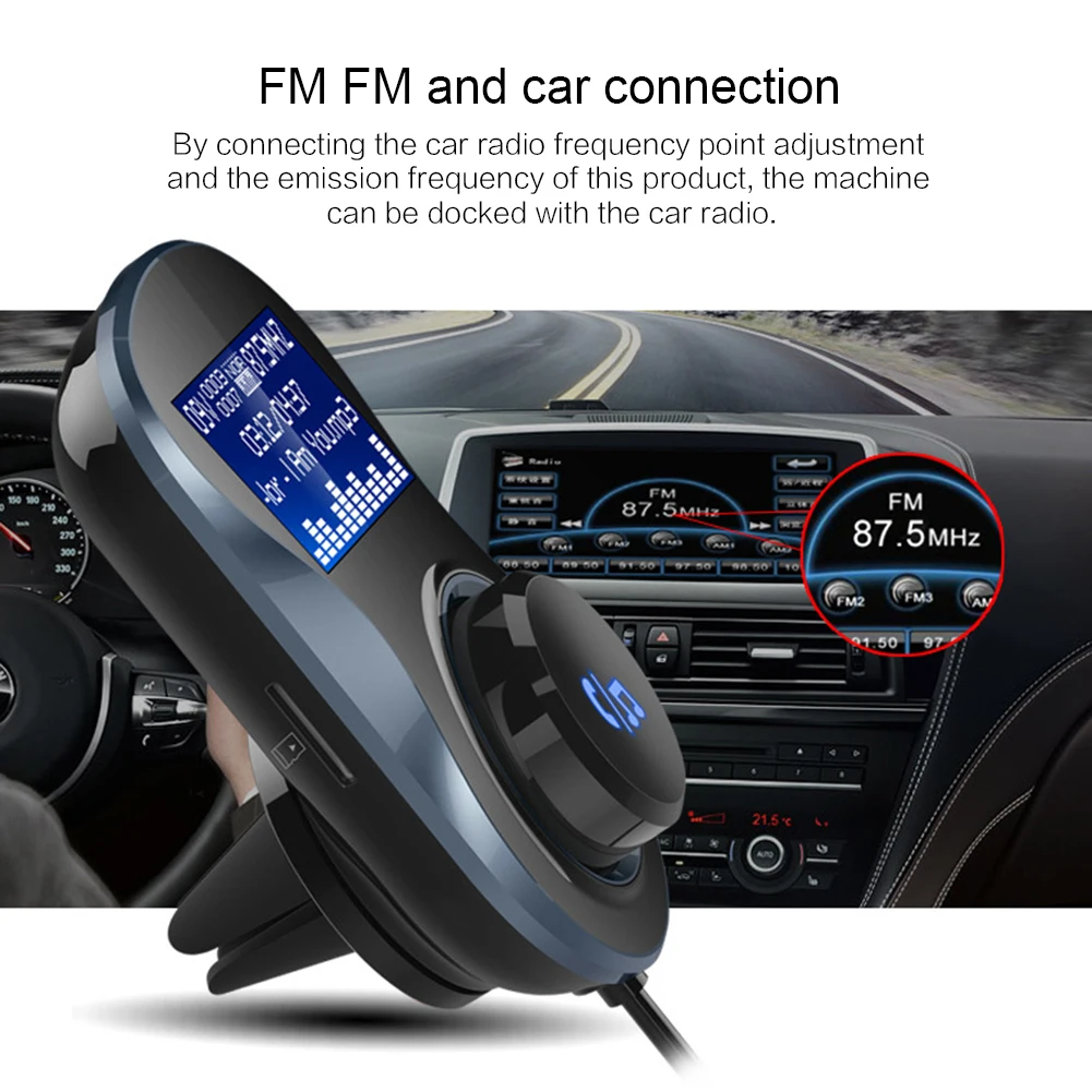 Bluetooth fm-передатчик Аудио Автомобильный MP3-плеер беспроводной в автомобиле fm-модулятор Handsfree Bluetooth автомобильный комплект с ЖК-дисплеем