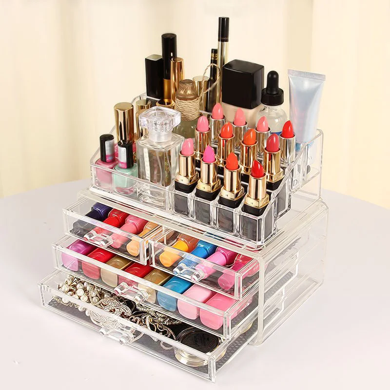 

Acrylic Makeup Storage Case Nail Polish Rack Lipstick Cosmetic Storage Box Holder Makeup Organizer Brush Holder Display Stand