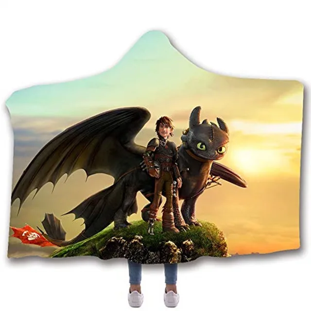 How to Train Your Dragon Printed Hooded Blanket For Adults Kid WarmThrow Blanket How to Train Your Dragon Printed Hooded Blanket For Adults Kid WarmThrow Blanket