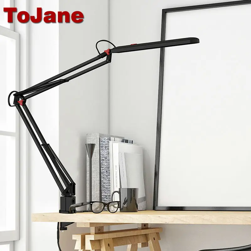  ToJane TG988 Desk Lamp Clip Office Led Desk Lamp Flexible Led Table Lamp Reading Led Light 3-Level  - 32771674452