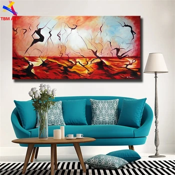 

Dance Passion Picture Hand painted Modern Abstract Oil Painting on Canvas for Living Room Wall Art Home Decoration Gift SL077