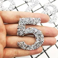 Number: 0 1 2 3 4 5 6 7 8 9 Hot fix Rhinestones Beaded Patch Applique Iron on Clothes Stickers Garment Apparel Hat Accessories 3