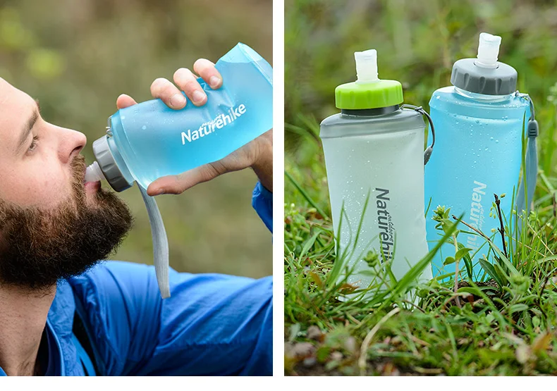 Naturehike 0.5L 0.75L Бутылки для воды ультралегкие складные силиконовые чашки открытый кемпинг Пеший Туризм Спортивная мягкая термос мешок для воды