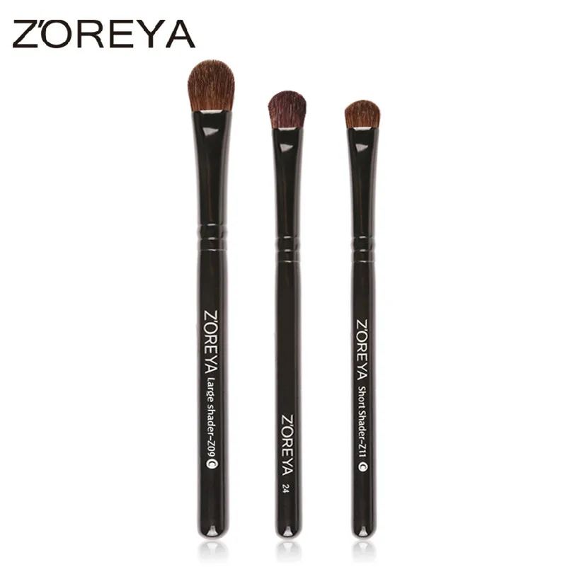 ZOREYA натуральная кисть для теней для век пони 3 разных размера кисти для макияжа как косметический инструмент - Handle Color: Z09. Z11. Z24