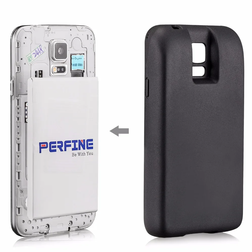 Бизнес Аккумулятор Для Samsung Galaxy S5 Perfine NFC Расширенную Батарею 7800 мАч+ чёрный Защитный Чехол i9600 SM-G900 Сотовый Телефон Батареи высокое качество