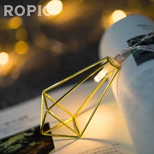ROPIO в стиле ретро, из железа, металла с бриллиантами светодиодный гирлянда Батарея приведенный в действие на Рождество для отдыха и вечеринок украшение дома светодиодный фонарь, микрофон, громкоговоритель