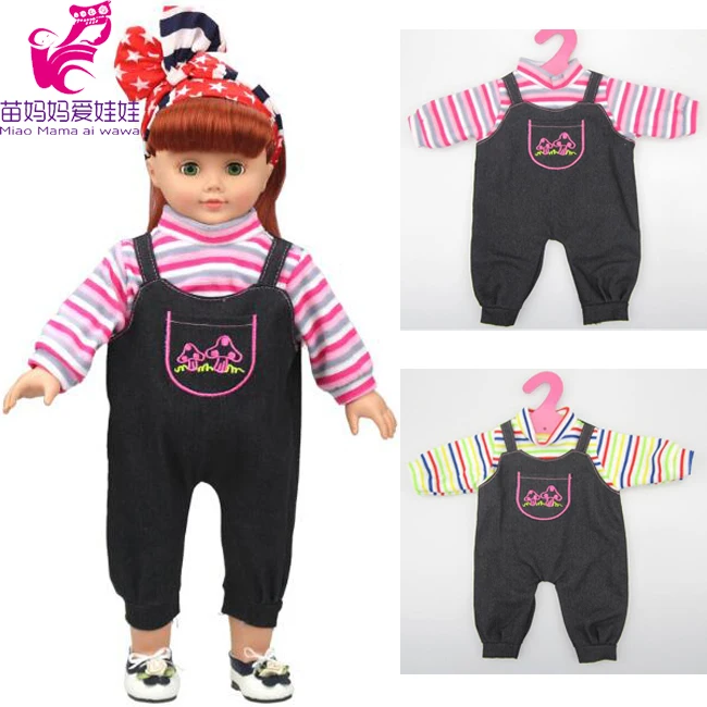 

1 set romper suit clothes for 18" 45cm girl doll clothes pants set and doll clothes for alexander doll clothes