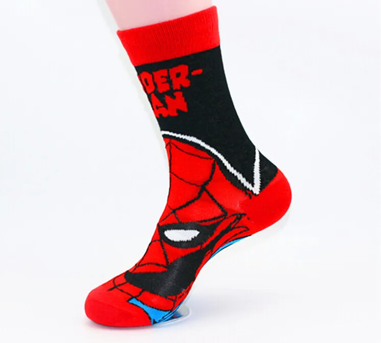 Розничная ; Лидер продаж; мужские классические носки с героями фильма «мстители», «Супермен», «Бэтмен», «Халк», «Человек-паук», 3 пара/лот