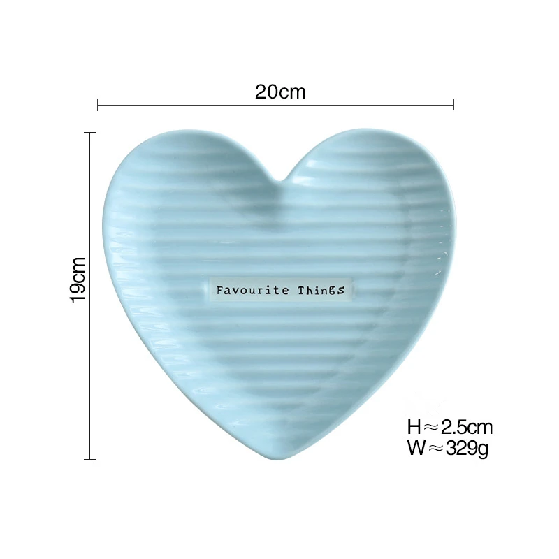 1 шт., посуда в форме сердца, керамическая обеденная тарелка, фарфоровая тарелка для десерта, столовая посуда, тарелка для торта, для свадьбы, набор тарелок из Китая - Цвет: Blue Large