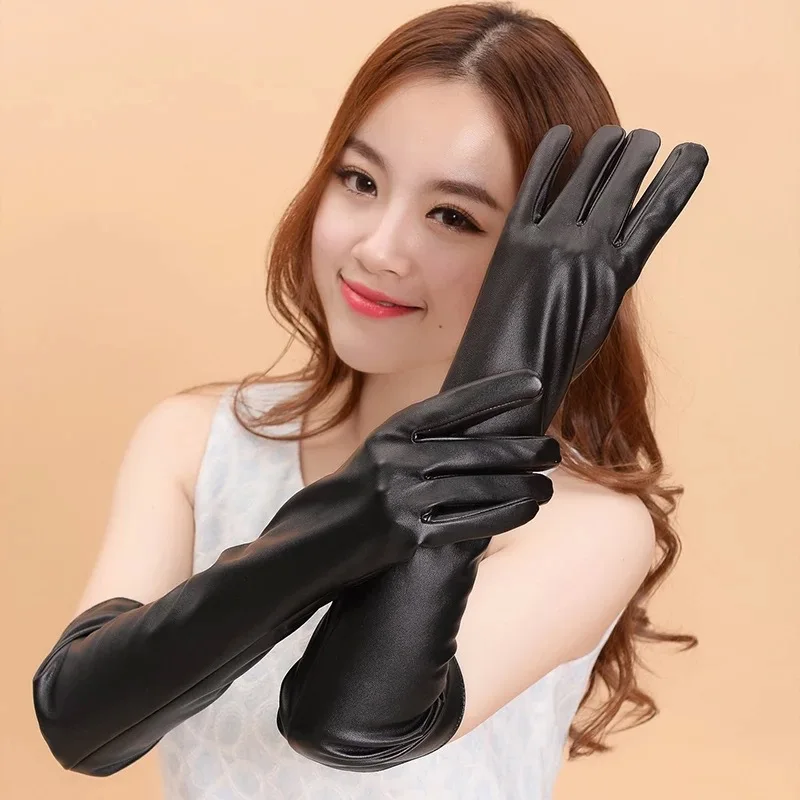

WOWTIGER Ms. Long pu gloves Winter warm gloves women gloves for women